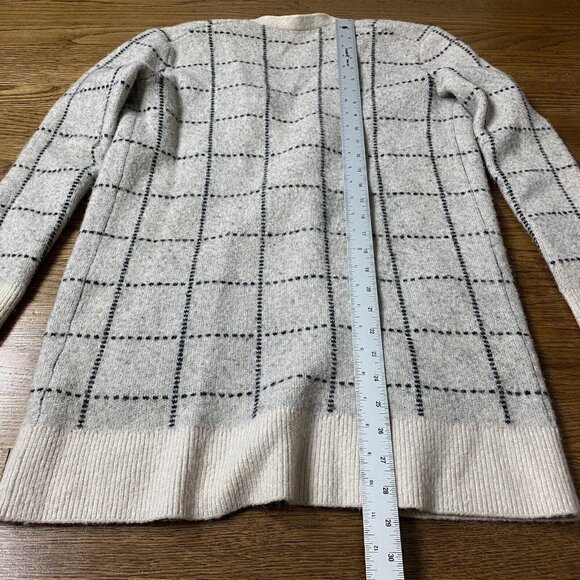Madewell Ryder Cardigan Women XS Merino Wool Alpaca Blend Windowpane Open Duster - Picture 11 of 11